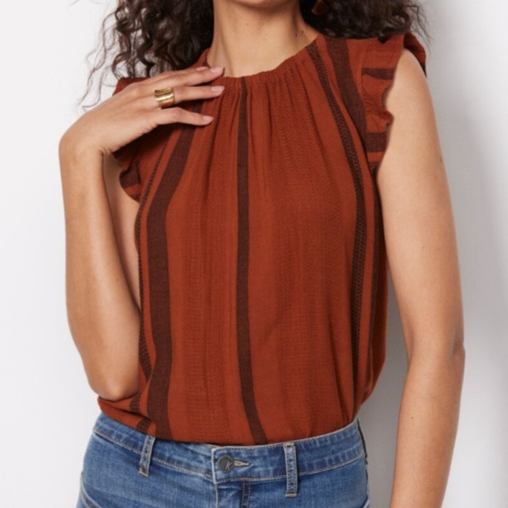 Stripe Ruffle Tank